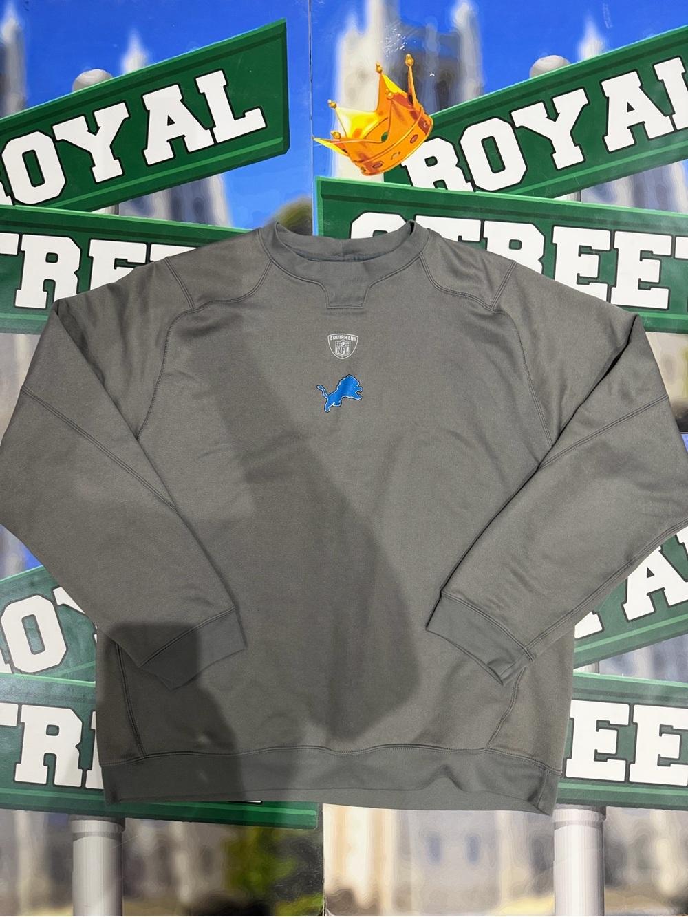 NFL Detroit Lions  Gray Crewneck Sweatshirt